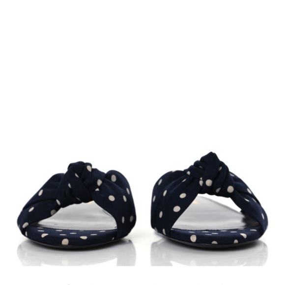 Saint Laurent Bianca Mules Navy Polka Dots - Picture 4 of 7